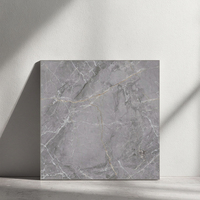 Carreaux de porcelaine modernes 600x600 gris foncé effet marbre, pleine masse, antidérapants pour hall d'hôtel, revêtement de sol commercial, salle de bain, villa - Firebrick