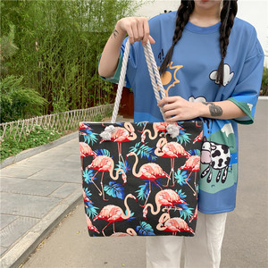 2023 Trend Cute Full Printing Sublimation Heavy Duty Canvas Handle <b>Bag</b> Floral Girl Fashion <b>Beach</b> <b>Tote</b> <b>Bag</b> - Product Image 4