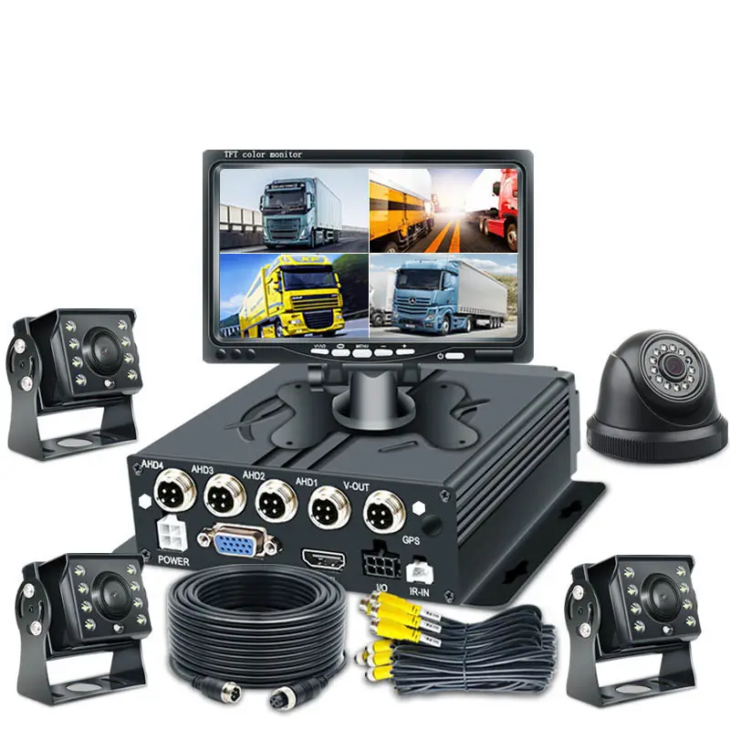 Hot Sale 4ch 8ch Mdvr Gps Function 7 Inches Camera Dvr Car Black Box Audio Record 3g Video Recorder