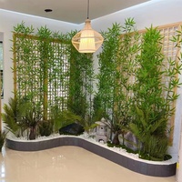 Bambou artificiel bonsaï plantes arbre plantes artificielles en plastique extérieur artificiel bambou arbre clôture en plastique anti-eau