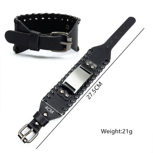 Sıcak Satış İskandinav Geniş Deri Viking Deri Bileklik Kelt Kurt Totemi Şans Sembolü Punk Deri Bileklik Erkek Takı Hediyesi - Product Image 2