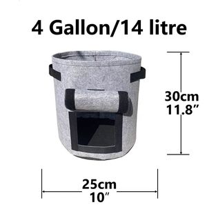 Bolsa de plantación de fieltro Bolsa de cultivo Bolsa de plantación de tela no tejida gruesa Café negro y maceta de jardinería de plantas verdes - Product Image 6