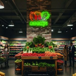 Indoor LED neon <b>sign</b> Russian vegetable market shop <b>sign</b> fresh food display board luminous letters display board customization 5V - Product Image 3