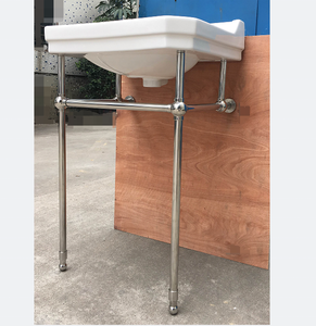 Bagno composizione ceramica lavabo e Base in <span class=keywords><strong>acciaio</strong></span> Mobile Bagno cromato mobiletto Bagno struttura in metallo gambe <span class=keywords><strong>inox</strong></span> - Product Image 2