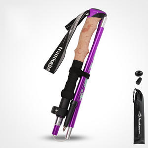 Bastones de Senderismo de Aluminio de 5 Secciones con Mango de Madera, Ligeros, Plegables, con Correa para la Muñeca, Resistentes, para Escalada - Product Image 5