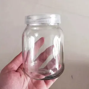 Pots ronds vides en verre pour culture de mouchoirs avec couvercle en plastique