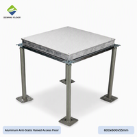 Plancher technique surélevé en alliage d'aluminium et PVC, panneaux de revêtement de sol antistatiques ESD modernes pour salle informatique, salle blanche, salle de serveurs SENMAAI