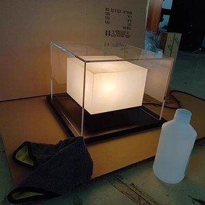 Table Lamp Square Glass Design Led Light Source E27 Bulb Base Switch Control Home <b>Decor</b> <b>Lighting</b> Fixture - Product Image 2