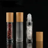 Flacon à bille en bambou naturel écologique 10 ml, mini contenant de parfum pour l'application d'huiles essentielles