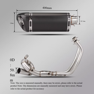 Tubo de Escape Modificado para Motocicleta Yamaha MT07 FZ07, Silenciador de Doble Salida, Sección Delantera, Media y Trasera, 2014-2025 - Product Image 6