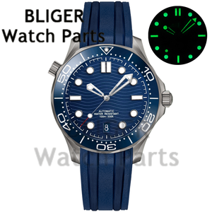 Montre mécanique analogique pour homme personnalisable DIY 41 mm en acier inoxydable, mouvement NH35A, date à 6 <span class=keywords><strong>heures</strong></span>, bracelet en caoutchouc, lunette rotative - Product Image 4