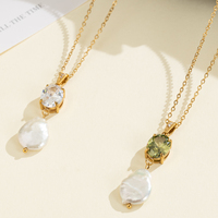 Collier en Acier Inoxydable avec Pendentif Cœur Creux en Acier Titane, Coquillage Naturel Bohème, Perle Baroque et Zircon Ovale – Idéal pour les Vacances