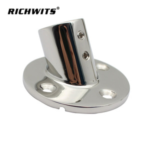 RICHWITS 316 Stainless Steel 60 Degree Tube Mount 22mm 25mm Marine Hardware Stanchion Support Chassis <b>Yacht</b> Fitting - Product Image 2