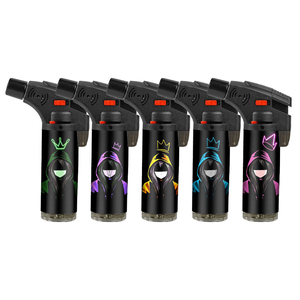 2024 logotipo personalizado barato de alta calidad recargable portátil azul llama inclinado antorcha encendedores para la venta al por mayor - Product Image 6