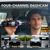 Caméra de tableau de bord WIFI 4 canaux avec écran de 3,16 pouces, assistance à la conduite, mode parking 24h/24, vision nocturne à 360 degrés, 4 objectifs, caméra DVR pour voiture