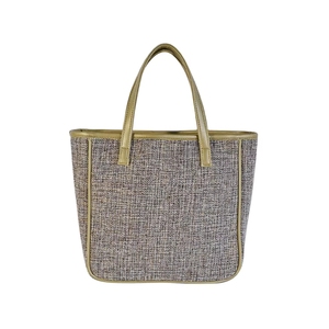 Sacs fourre-tout en toile de jute réutilisables grande capacité pour femmes, sacs à bandoulière tissés à la française avec pompons, vente en gros - Product Image 3