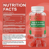 Gummies Myo-Inositol et D-Chiro-Inositol avec Vitamine D et Folate pour la Fertilité, le Soutien de la Fertilité, du syndrome des ovaires polykystiques (SOPK) et de l'équilibre hormonal
