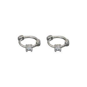 Geometric Stud <b>Earrings</b> Inlaid With Zircon Claw Setting Stainless Steel Ear <b>Post</b> For Women Fashion Jewelry - Product Image 5