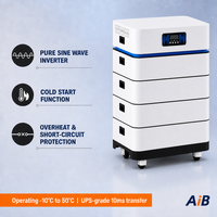 Système de stockage d'énergie tout-en-un empilable AiB 6,5 kW 20,48 kWh LiFePO4 51,2 V 400 A pour la maison, les télécommunications, l'énergie solaire hors réseau, usine OEM