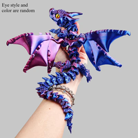 JOSSION 42cm 3D-gedruckte realistische bunte Drachenstatue, drehbar, beweglich, Lehrreiches Halloween-Geschenk, Schreibtischdekoration für Jugendliche