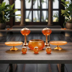 ชุดกระถางธูปแปดสัญลักษณ์มงคล มีสามขนาดให้เลือก ทำด้วยมือ ลี่หลี ซีน ของตกแต่งแท่นบูชา พิธีกรรมทางพุทธศาสนา - Product Image 1