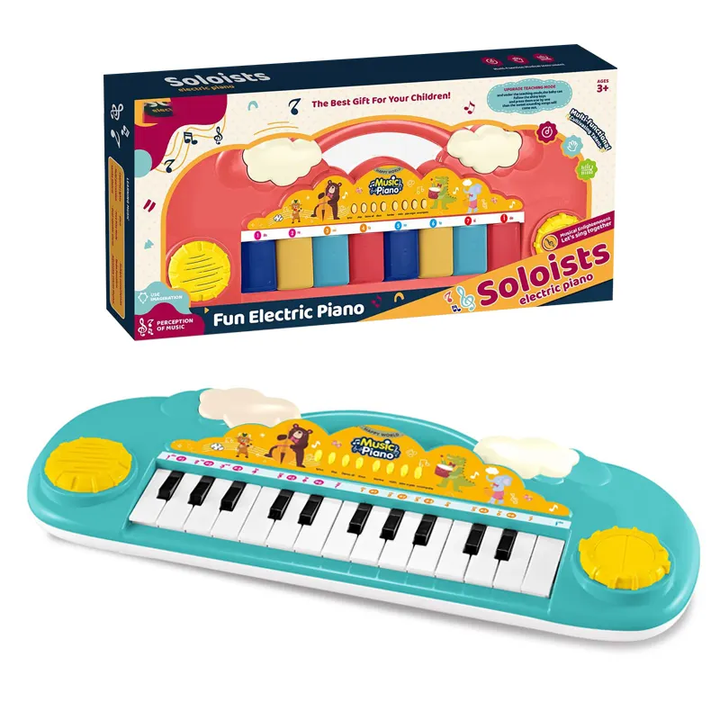 Teclado de plástico con batería, piano eléctrico, instrumento musical de juguete, Teclado de piano para niños, Juguete musical a la venta