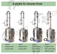 Extractor de Aceites Esenciales de 15L/ 25L/ 33L/ 50L/ 70L, Destilador Casero de Aceites Esenciales de Acero Inoxidable