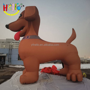 Mascotte de dachshund brun géant, animal gonflable, design de scène, chiens avec collier décoratif - Product Image 3
