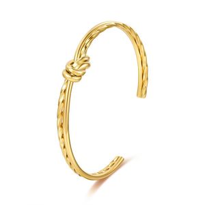Pulseiras Ajustáveis Vintage Minimalistas em Ouro 18k, Joias Femininas, Estilo Geométrico com Nó, Moda de Alto Padrão em Aço Inoxidável - Product Image 5