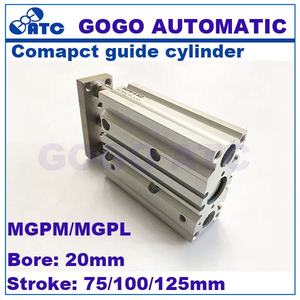 GOGO ATC Alésage 20mm Course 75/100/125mm Cylindre de guidage compact MGPM Palier à glissement/MGPL Douille à billes Type Smc Actionneur linéaire haute qualité - Product Image 3