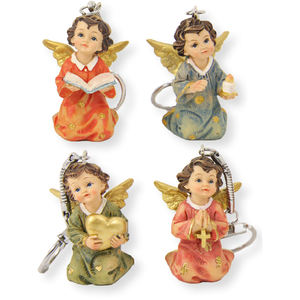 Ensemble de 4 anges gardiens peints à la main, hauteur 5 cm, taille personnalisable, artisanat (9006935011340) - Product Image 1