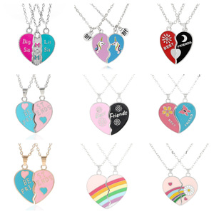 Collar <span class=keywords><strong>de</strong></span> Cadena <span class=keywords><strong>de</strong></span> Bambú con Colgante <span class=keywords><strong>de</strong></span> Corazón Cosido para <span class=keywords><strong>Mejores</strong></span> <span class=keywords><strong>Amigas</strong></span>, Regalo para las <span class=keywords><strong>Mejores</strong></span> <span class=keywords><strong>Amigas</strong></span> - Product Image 2