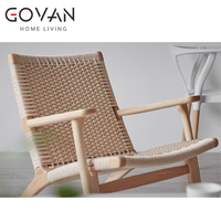 Fauteuil lounge en bois de frêne massif style Wabi Sabi, siège d'appoint minimaliste pour salon, confort ergonomique, détente et repas