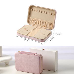 Estuche de Joyería de Viaje Portátil Personalizado EVERWIN, Caja Organizadora con Cierre y Espejo para Anillos, Aretes y Collares - Product Image 4