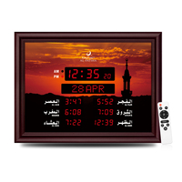 Horloge murale islamique L40 grande taille, horloge de prière LED pour mosquée, décoration de la maison, lecture sans fil du Coran complet, calendrier Hijri et grégorien