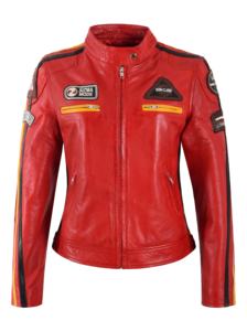 Veste en cuir véritable Sizma rouge ciré pour femme, sur mesure, 100 % authentique, finition cirée, quincaillerie premium, fermeture éclair YKK, marque privée, OEM/ODM, vente en gros - Product Image 2