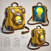 Sac à dos d'été Ita à bandoulière personnalisable avec fenêtre transparente Sac à dos Ita de style console de cirque mignon PU à la mode avec insertion