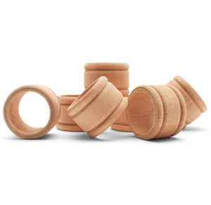 Anneaux de serviette en bois massif (lot de 4 / Minimaliste) - Product Image 3