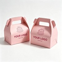 Boîte d'emballage en gros pour desserts et pâtisseries à emporter, boîte à gâteaux en papier kraft de haute qualité, boîte d'emballage pour gâteaux à l'encre de soja avec poignée