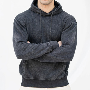 Sweat-shirts à capuche pour hommes en denim délavé, vente en gros, faible MOQ, nouveau design, best-seller, sweat-shirts à capuche en denim délavé pour adultes à prix avantageux - Product Image 3