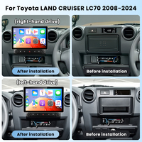 Podofo 12.3'' Autoradio sans fil Carplay/Android Auto 2+32G pour Toyota LAND CRUISER LC70 2008-2024 Fournisseur Vente en gros OEM