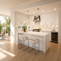 Meuble sous-évier en MDF laqué |   Conception RTA |   Cuisine moderne |   Fabrication sur mesure en Chine