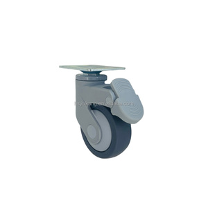 Hot Selling 4 Inch TPR Medical Threaded Stem Caster <strong>Wheels</strong> Noiseless Nursing Bed Casters <strong>Nylon</strong> Bracket Brake Medical Caster Hot - Product Image 6