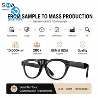 Lunettes Intelligentes IA avec Appel Double Micro, Contrôle Musical, Caméra 8MP, Enregistrement Vidéo et Stockage Intégré de 8 Go