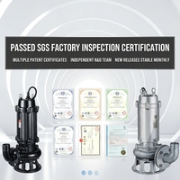 Pompe submersible électrique pour eaux usées en acier inoxydable 304 anti-corrosion avec poignée de transport 2 HP Débit de 8 m³/h