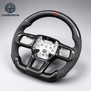 Volante Deportivo de Fibra de Carbono Forjado Personalizado con Empuñadura de Cuero de 40 mm y 4 Radios para Mustang GT 350 S550 S650 S197 - Product Image 4