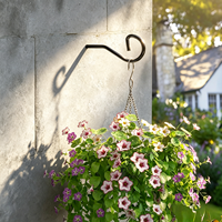 Crochets de suspension robustes en métal noir pour pots de fleurs, mangeoires à oiseaux, lanternes, carillons éoliens, décoration de jardin extérieur