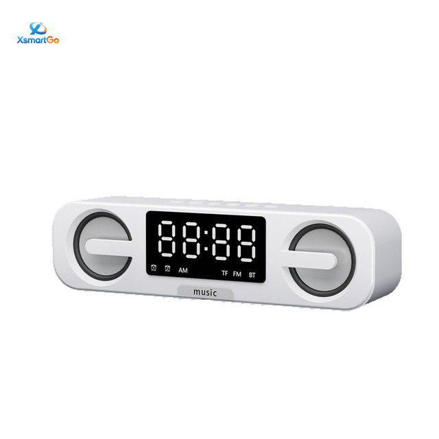 XsmartGo Home Wireless for Alarm Clock Speaker with Rechargeable Battery Dual Alarm Computer Audio System