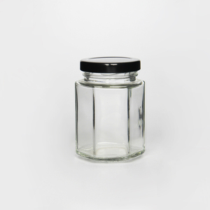 Commercio all'ingrosso 1.5 oz 45ml Mini Hexagon Vetro Barattolo di Miele Con Metallo Lug Coperchio Per Favori Pistacchio Pasta Zuccherate - Product Image 3