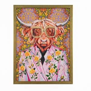 Pintura en lienzo de ganso salvaje con marco efecto madera 45x60cm grosor 4cm - Product Image 1